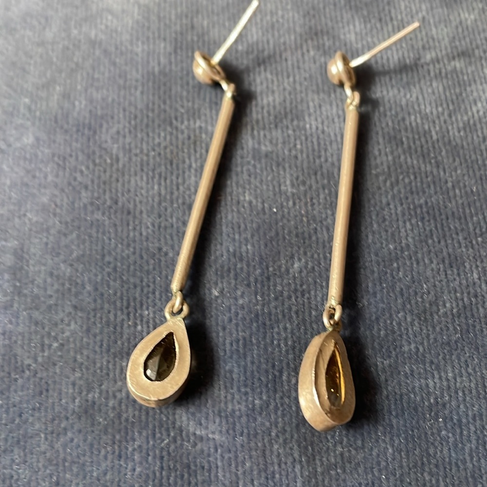 Citrine drop earrings sterling - Picture 3 of 3
